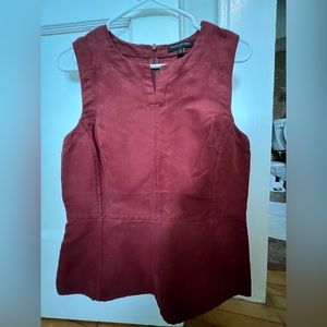 Burgundy, soft, form fitting top by Banana Republic.